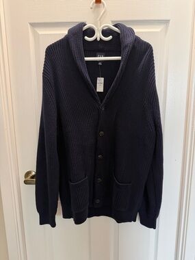 GAP Men's Dark Navy Shawl Collar Cardigan